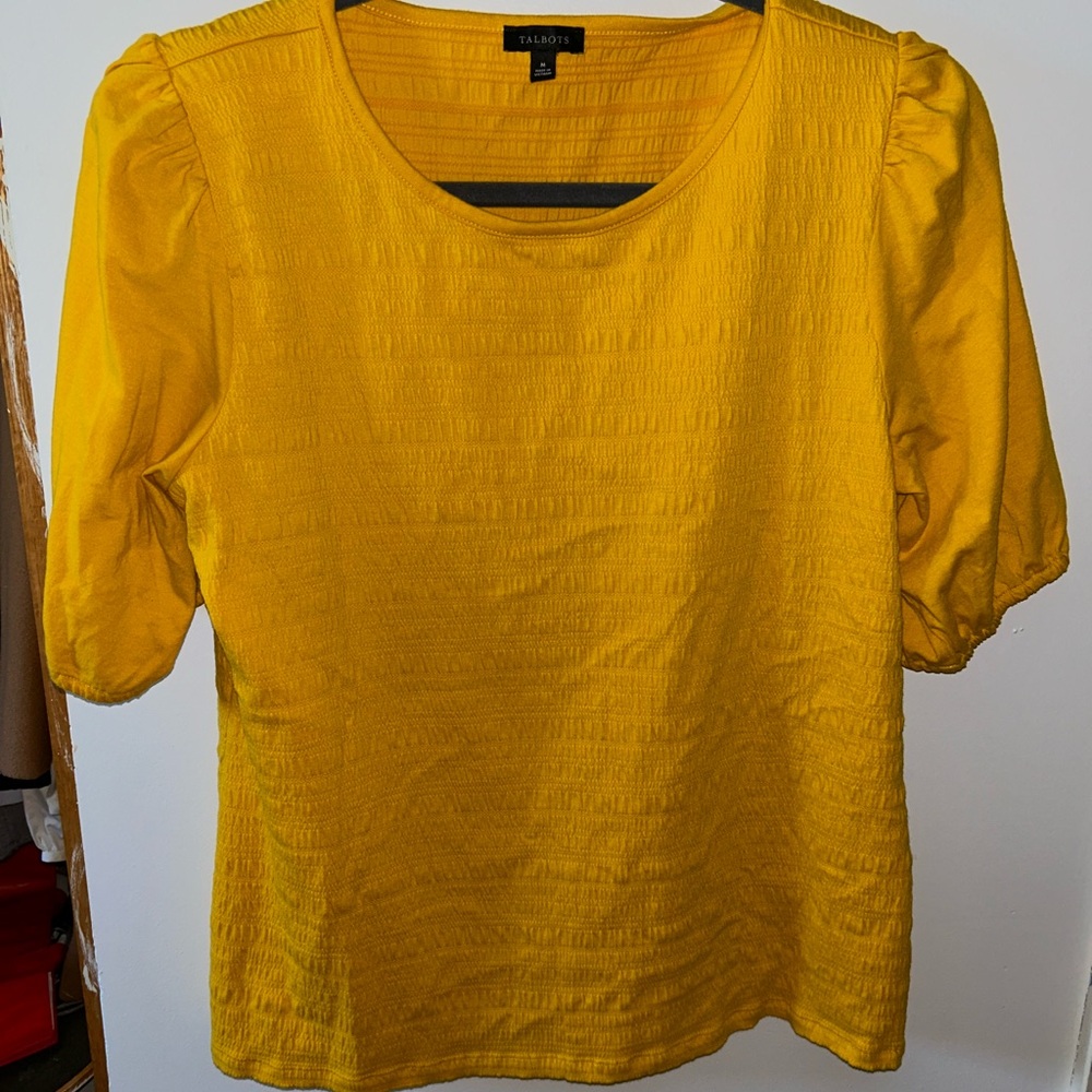 Talbots Gold Boxy 3/4 Sleeve Blouse